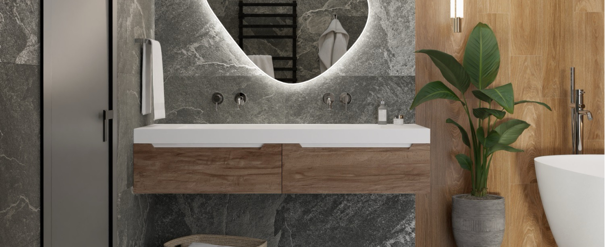 Керамогранит PRIMAVERA Cobar Nero Punch-Carving PC209 120х60 см