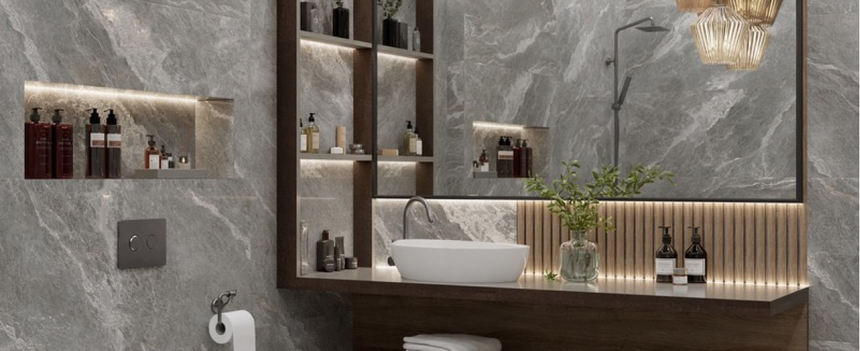 Керамогранит PRIMAVERA Majestic Grey Lapato Carving LC203 120х60 см