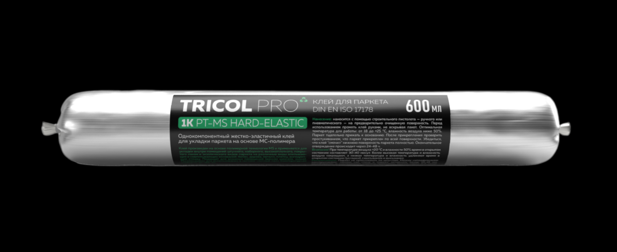 Однокомпонентный клей для паркета TRICOL PRO 1K PT-MS HARD-ELASTIC 600 ml