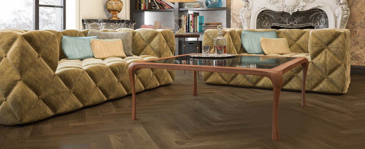 Каменно-полимерная плитка (SPC) Primavera Herringbone (2,27 м2) 3290 Орех американский браш